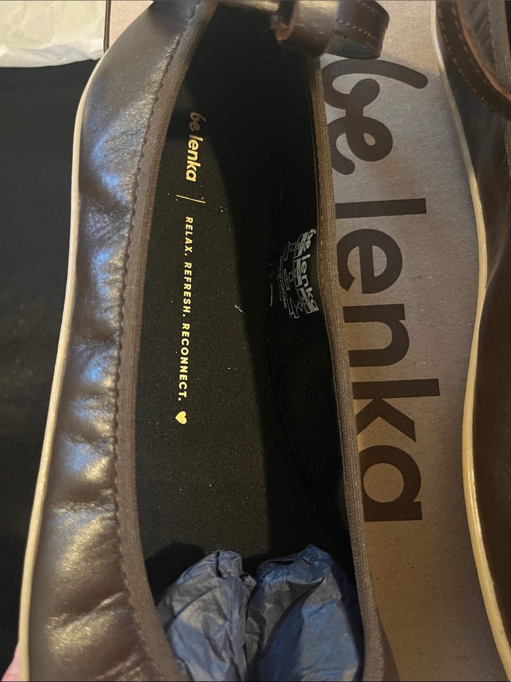 Be Lenka FLORENCE Dark Brown Leather Ballet Flat with Ankle-Strap - Picture 9 of 14